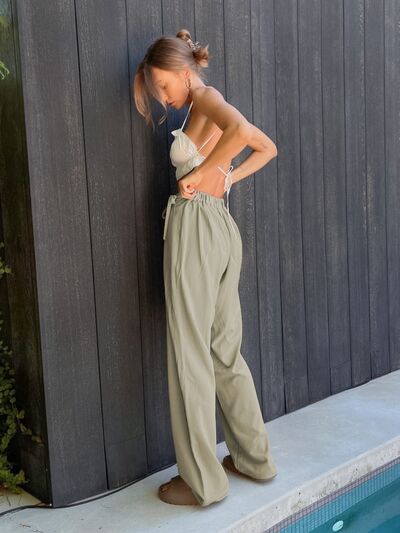 swvws Tied High Waist Wide Leg Pants