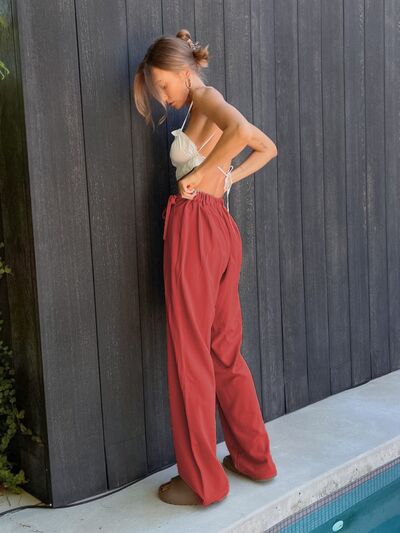 swvws Tied High Waist Wide Leg Pants