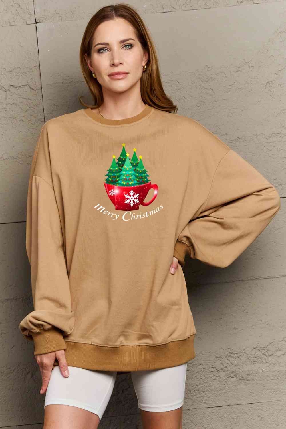 swvws Simply Love Full Size MERRY CHRISTMAS Graphic Sweatshirt