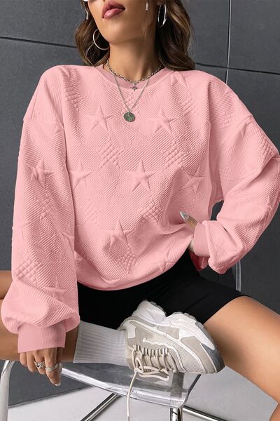 swvws Star Lantern Sleeve Dropped Shoulder Sweatshirt