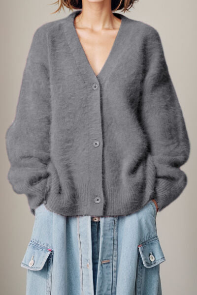 swvws Button Up Dropped Shoulder Cardigan