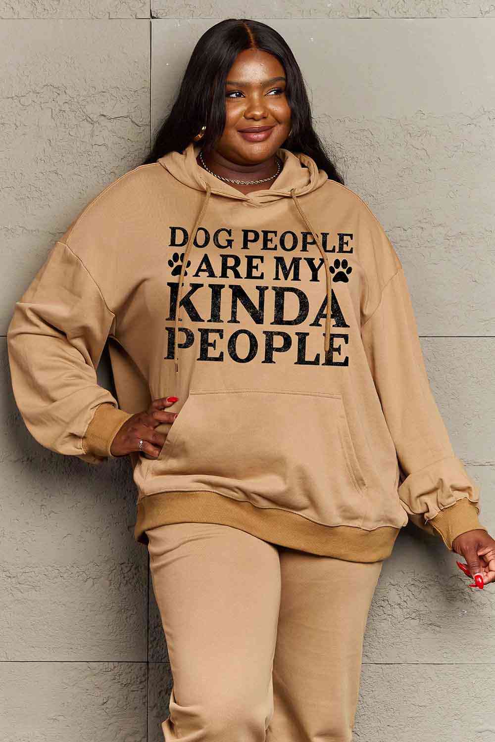 swvws Simply Love Simply Love Full Size Dog Paw Slogan Graphic Hoodie