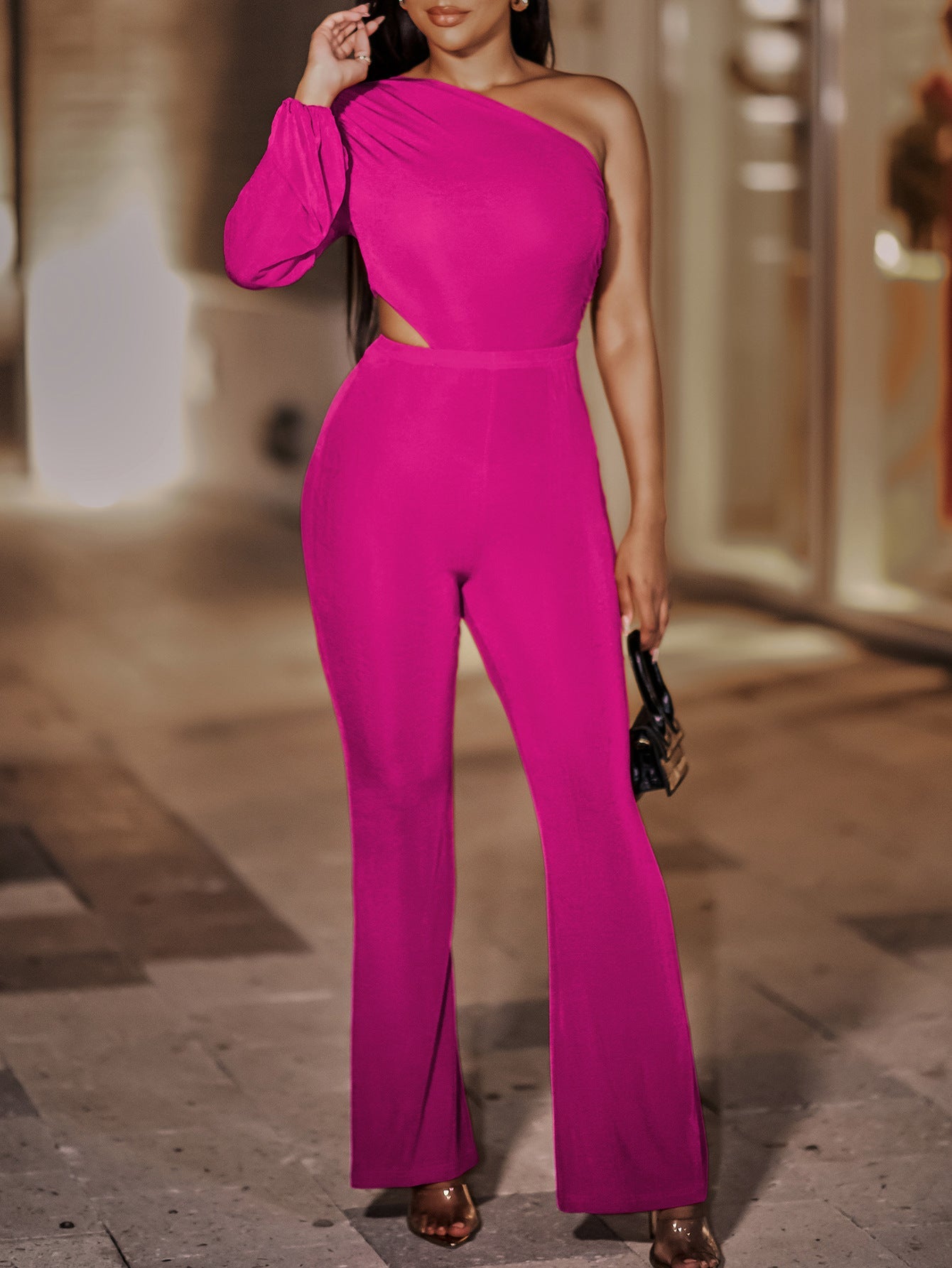 swvws Cutout One-Shoulder Jumpsuit