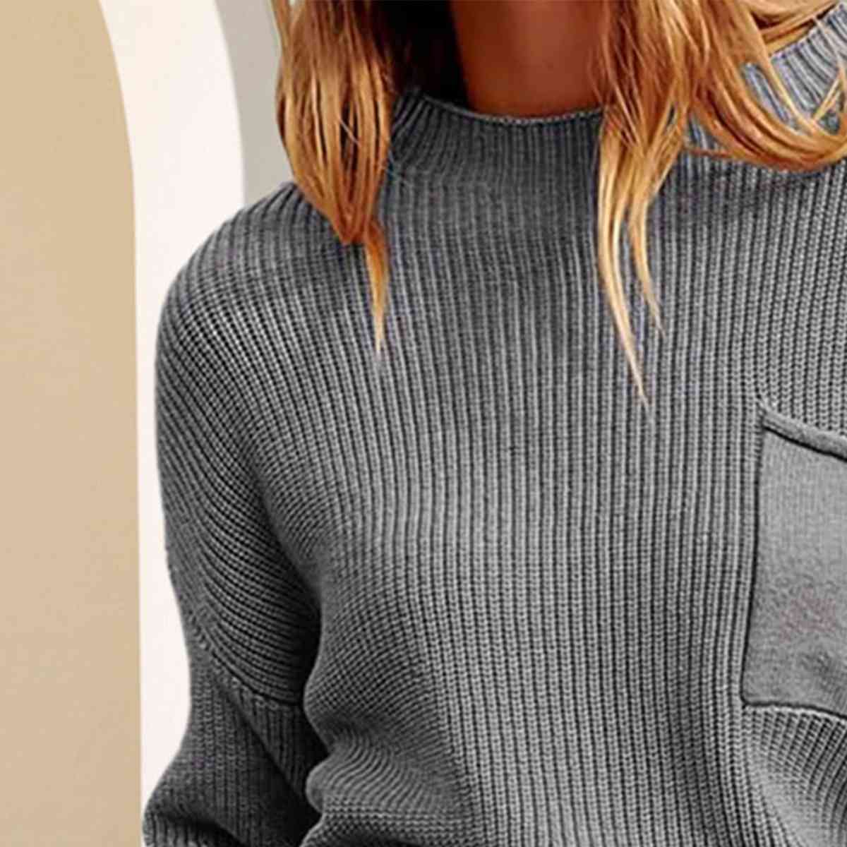 swvws Rib-Knit Dropped Shoulder Sweater