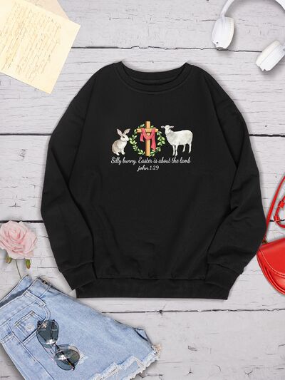 swvws EASTER Graphic Round Neck Sweatshirt