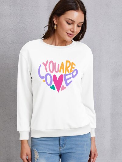 swvws YOU ARE LOVED Dropped Shoulder Sweatshirt