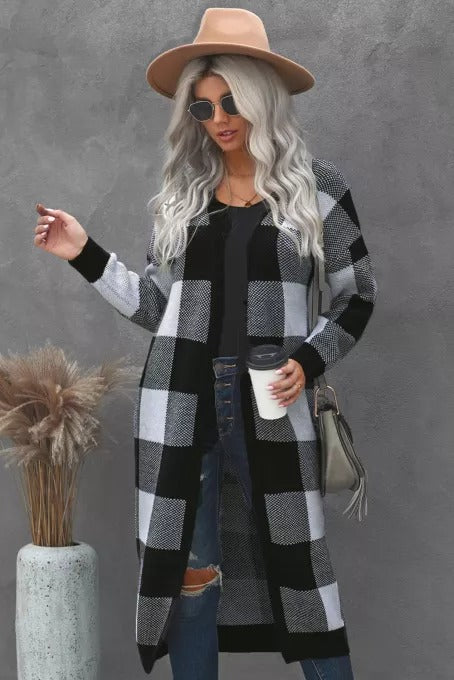 swvws Buffalo Plaid Duster Cardigan