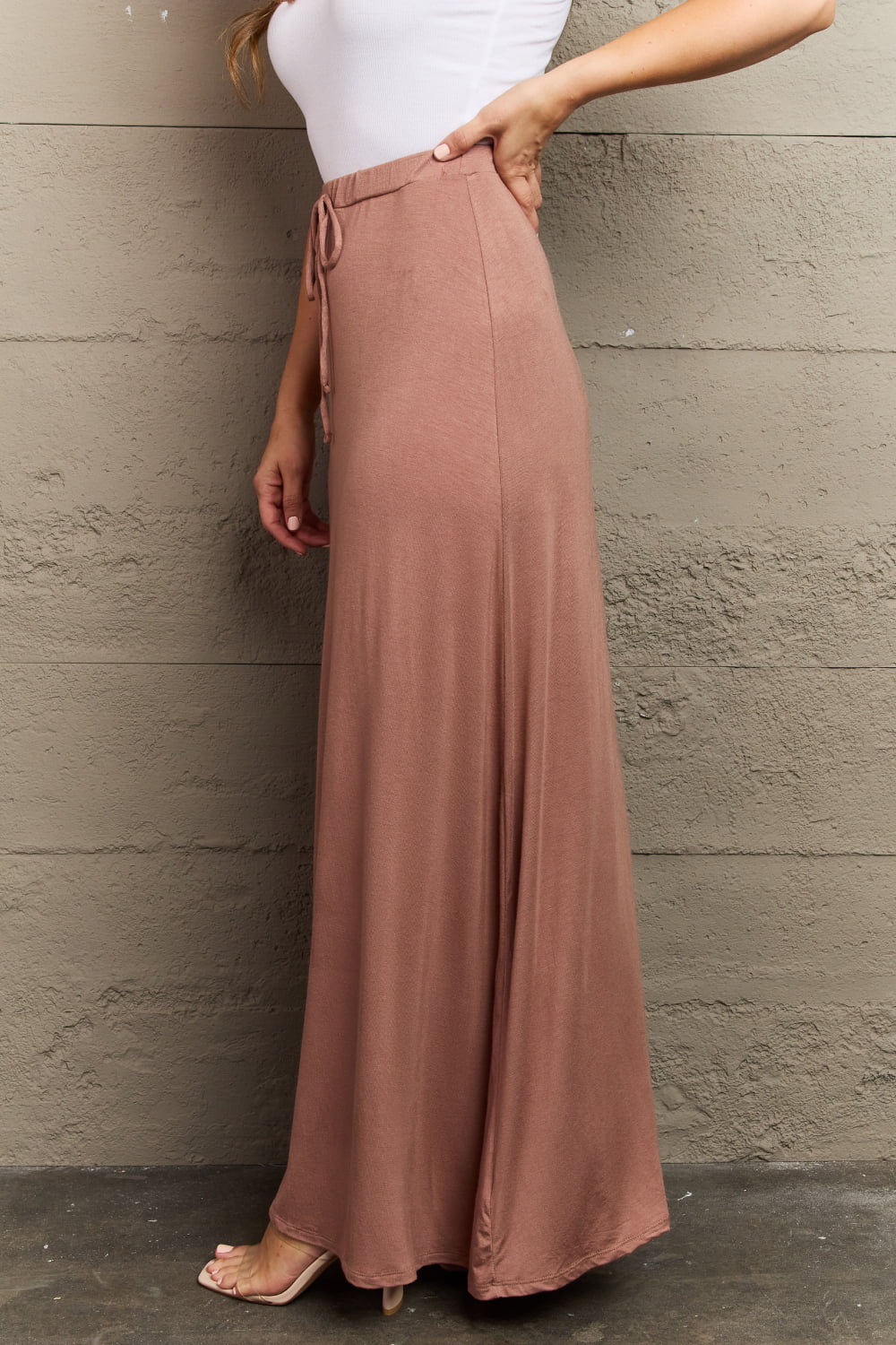 themeisles Culture Code For The Day Full Size Flare Maxi Skirt in Chocolate