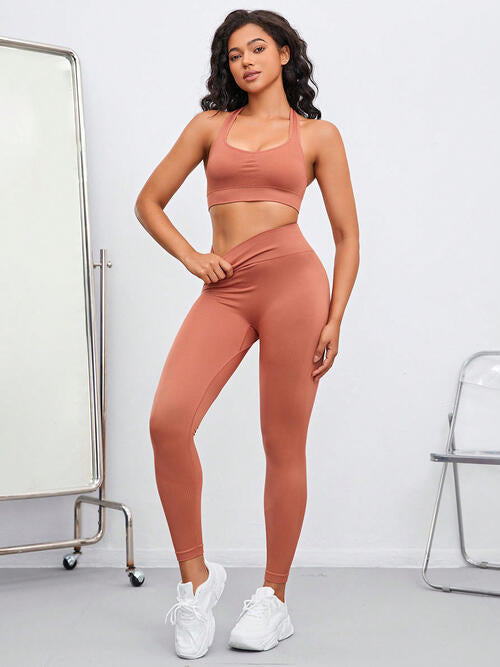 swvws Square Neck Sport Tank and Leggings Set