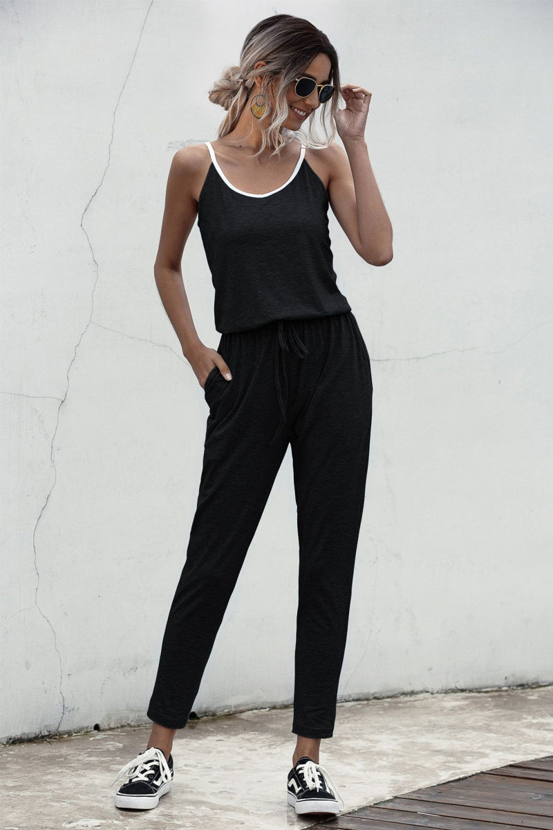 swvws Contrast binding Cami Jumpsuit