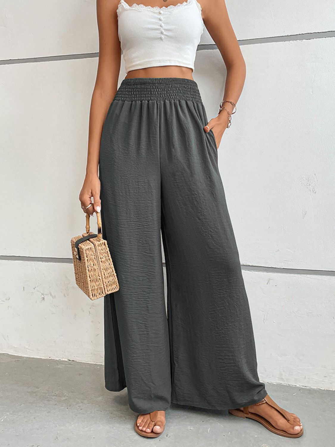 swvws Wide Waistband Relax Fit Long Pants