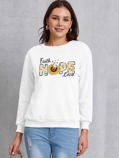 swvws FAITH HOPE LOVE Round Neck Sweatshirt