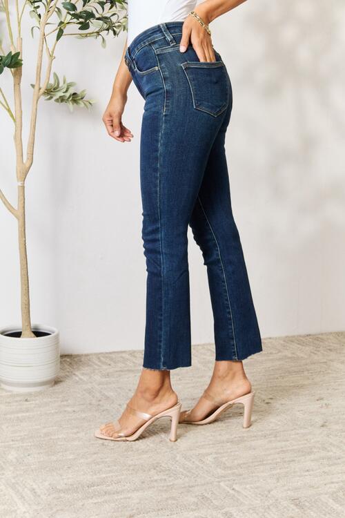 swvws BAYEAS Full Size Raw Hem Straight Jeans