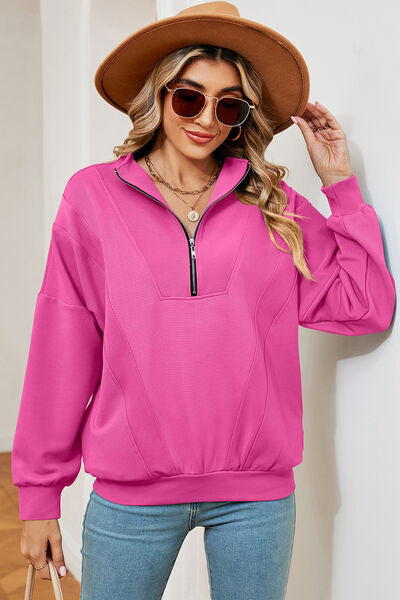 swvws Half Zip Dropped Shoulder Sweatshirt