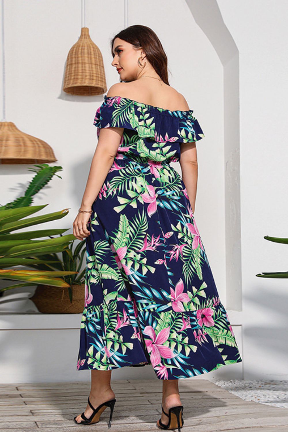 swvws Full Size Floral Off-Shoulder Maxi Dress