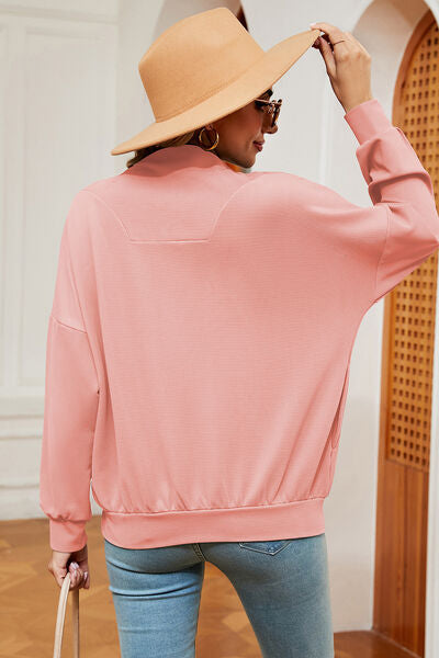 swvws Half Zip Dropped Shoulder Sweatshirt