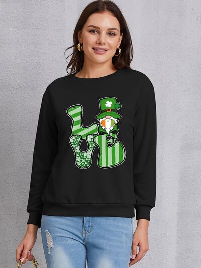 swvws LOVE Round Neck Dropped Shoulder Sweatshirt