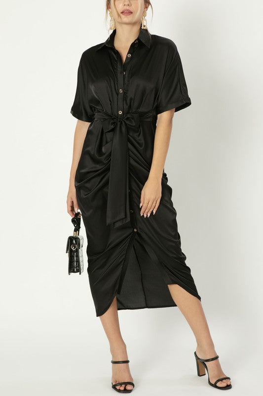 swvws Satin wrap dress