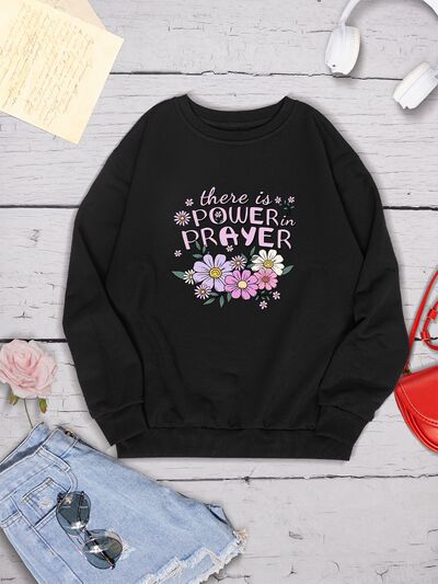 swvws THERE IS POWER PRAYER Round Neck Sweatshirt