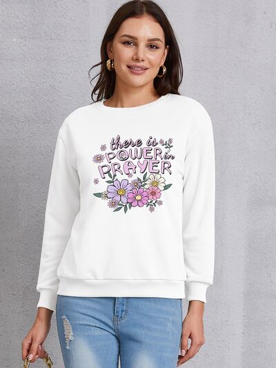 swvws THERE IS POWER PRAYER Round Neck Sweatshirt