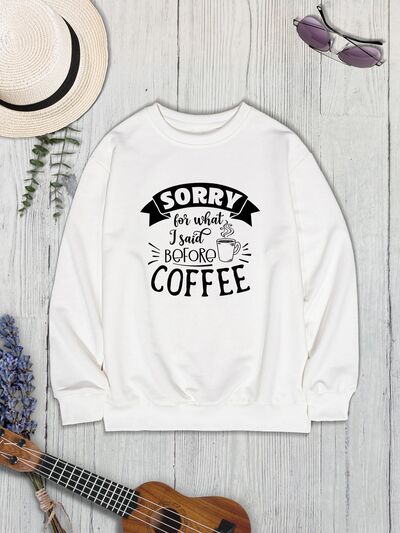 swvws Letter Graphic Round Neck Sweatshirt