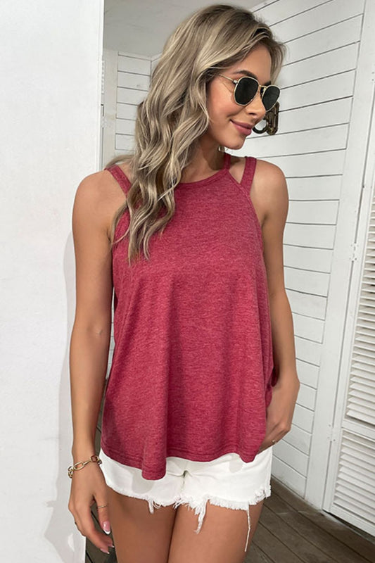 swvws Cutout Round Neck Sleeveless Top