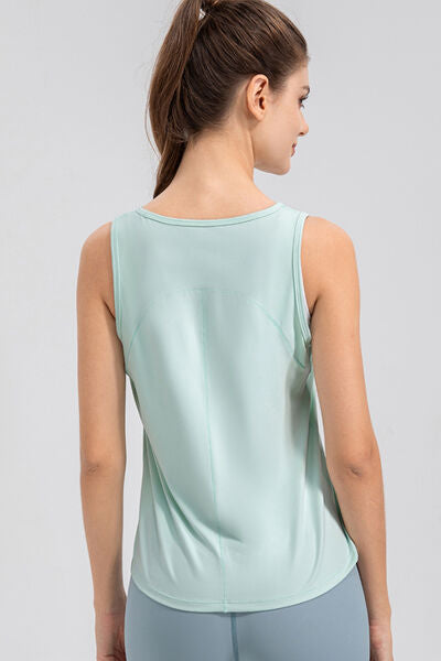 swvws Wide Strap Round Neck Active Tank