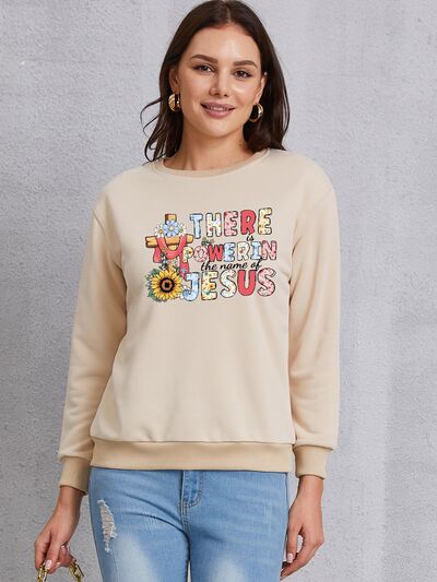 swvws THERE IS POWER IN THE NAME OF JESUS Round Neck Sweatshirt