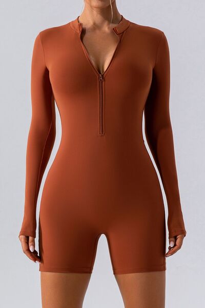 swvws Half Zip Long Sleeve Active Romper