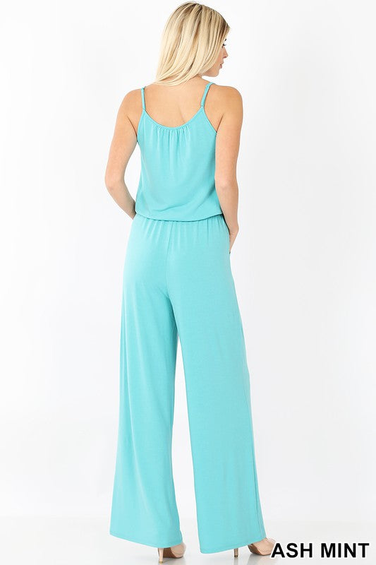 swvws Spaghetti Strap Jumpsuit With Pocket