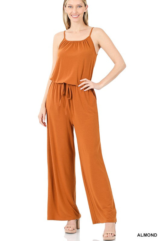 swvws Spaghetti Strap Jumpsuit With Pocket