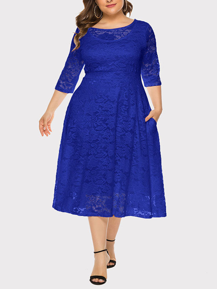 Sixsr Lace Evening A-Line Dress