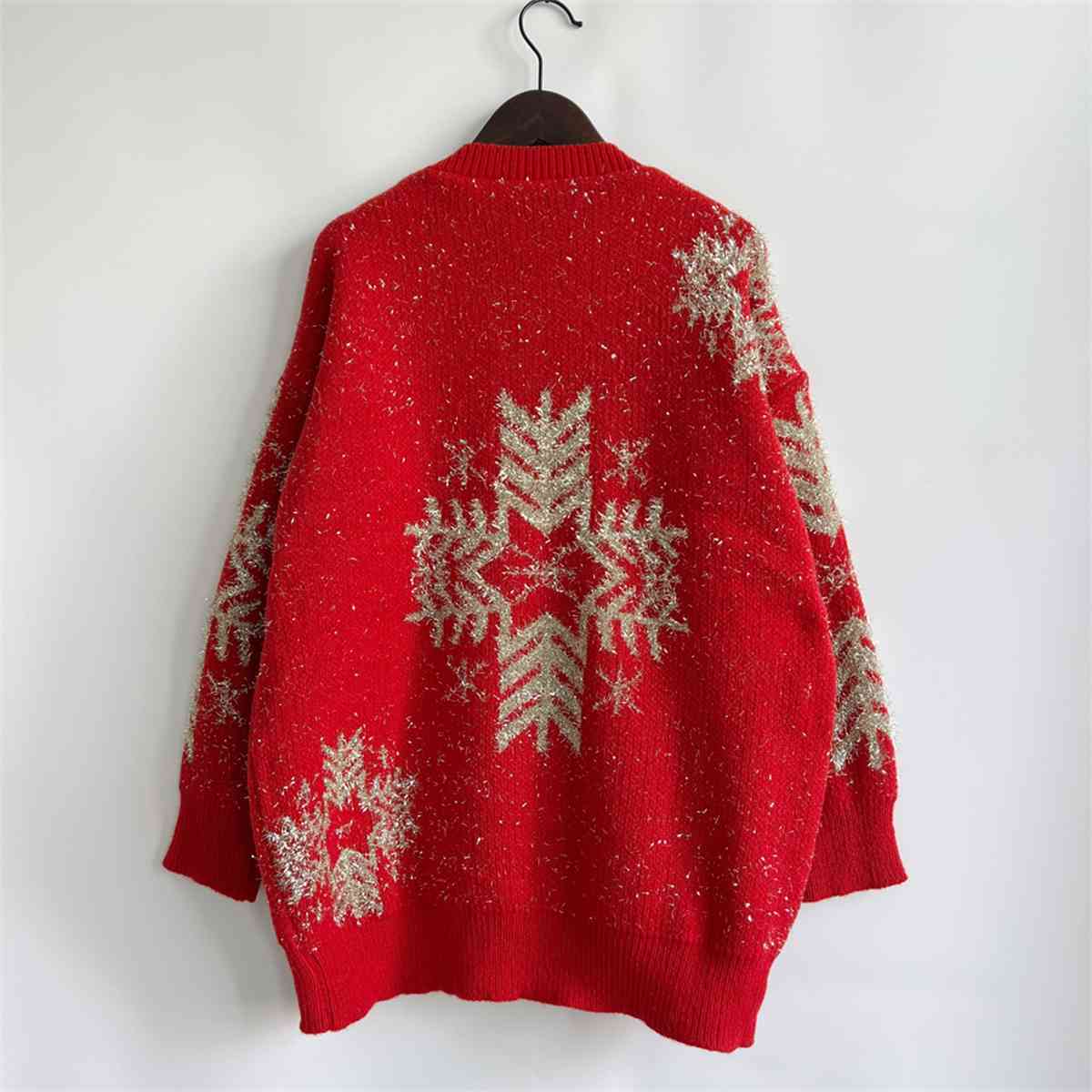 swvws Snowflake Pattern Long Sleeve Sweater