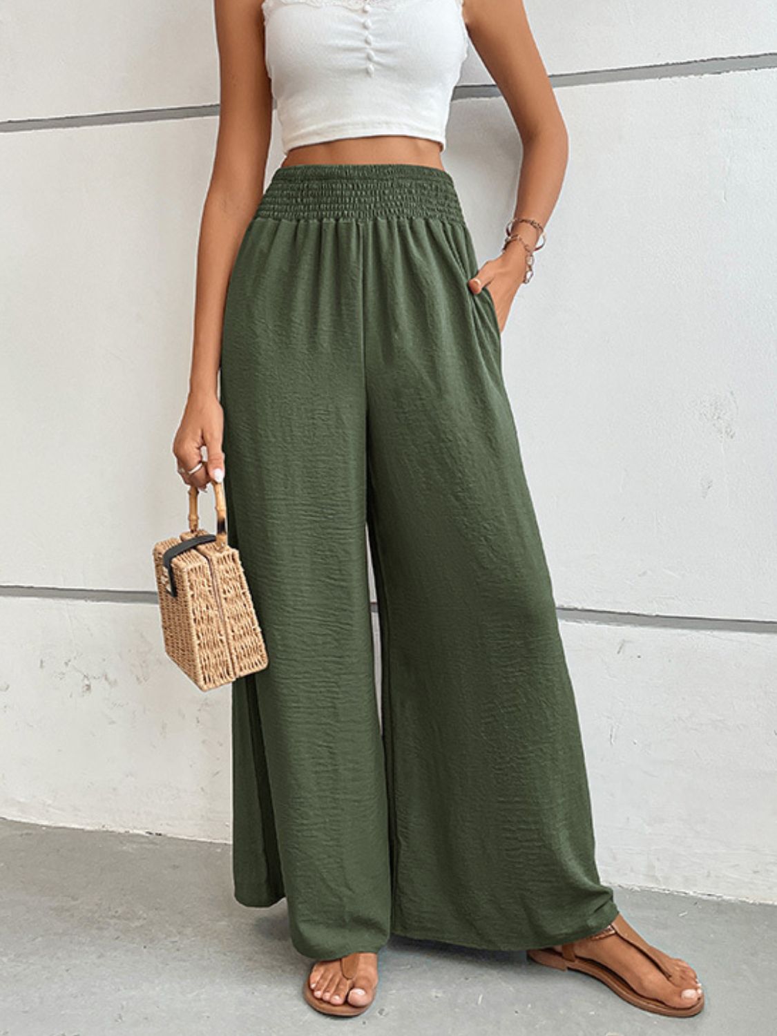 swvws Wide Waistband Relax Fit Long Pants