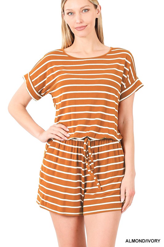 swvws Stripe Romper With Pockets