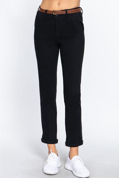 swvws ACTIVE BASIC Cotton-Span Twill Straight Pants