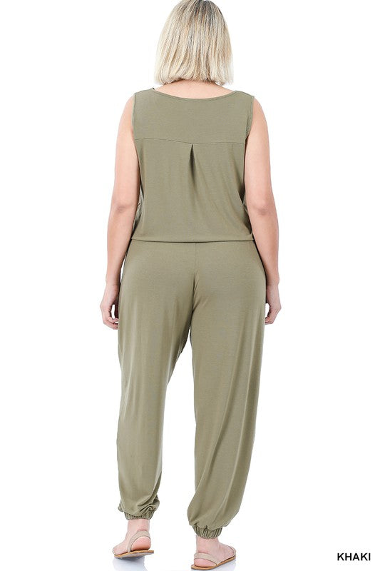 swvws Plus Sleeveless Jogger Jumpsuit