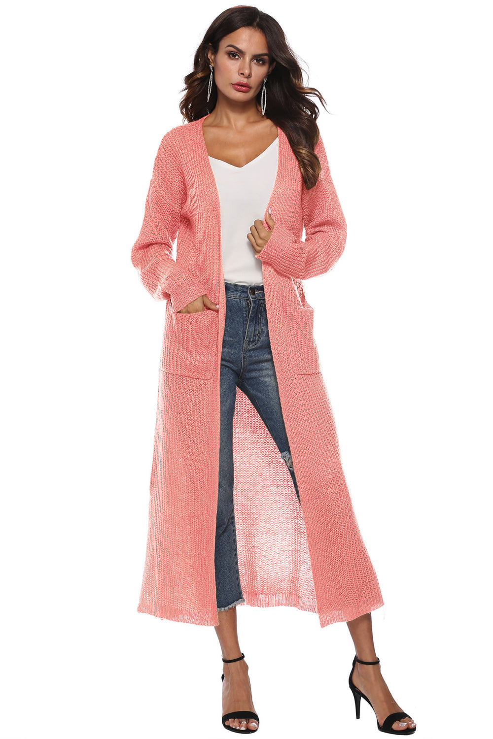 swvws Long Sleeve Open Front Buttoned Cardigan