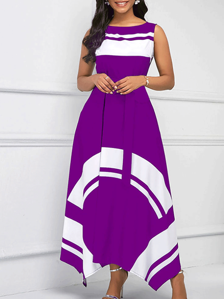 Sixsr Hem Sleeveless Maxi Dress