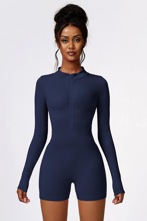 swvws Half Zip Long Sleeve Active Romper