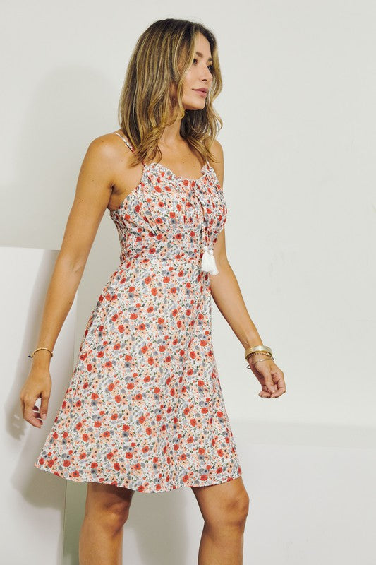 swvws Sleeveless V Neck Floral Dress