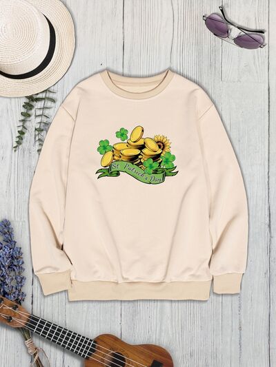 swvws ST. PATRICK'S DAY Graphic Round Neck Sweatshirt