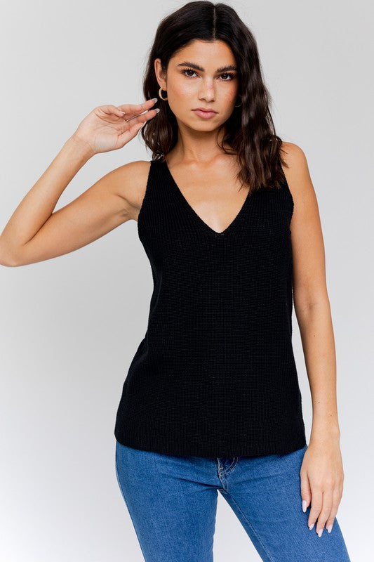 swvws Front And Back Deep V Neck Tank Top