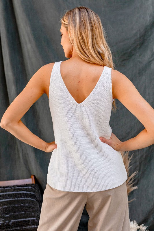 swvws Front And Back Deep V Neck Tank Top