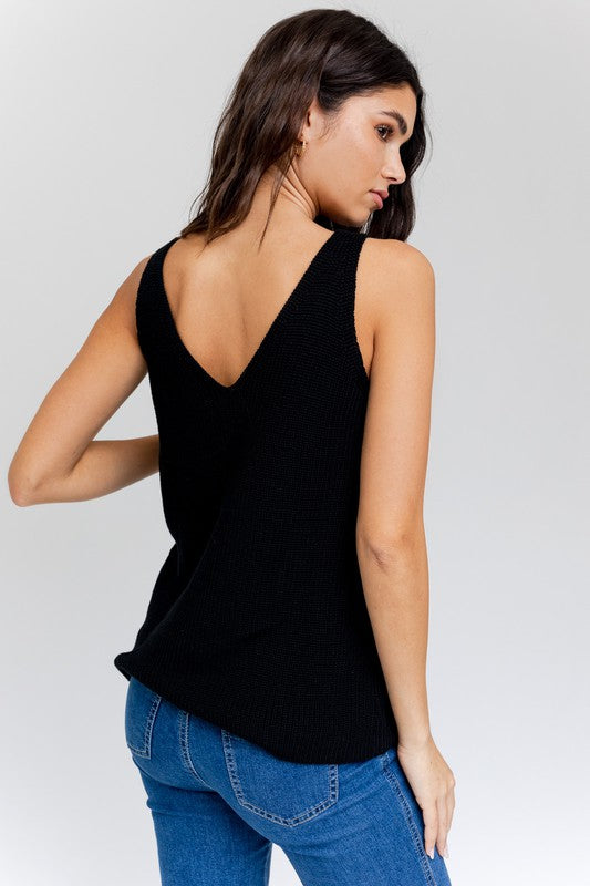 swvws Front And Back Deep V Neck Tank Top