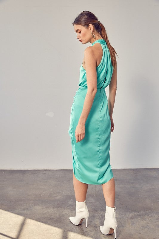 swvws Wrap Cross Neck Dress