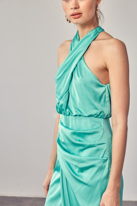 swvws Wrap Cross Neck Dress