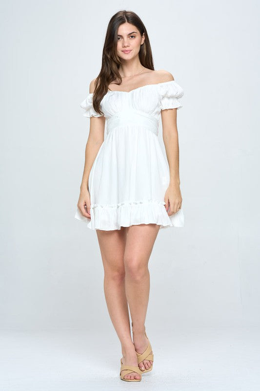 swvws Off Shoulder Ruffle Mini Dress