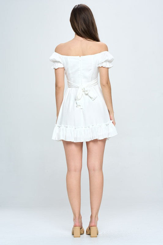 swvws Off Shoulder Ruffle Mini Dress