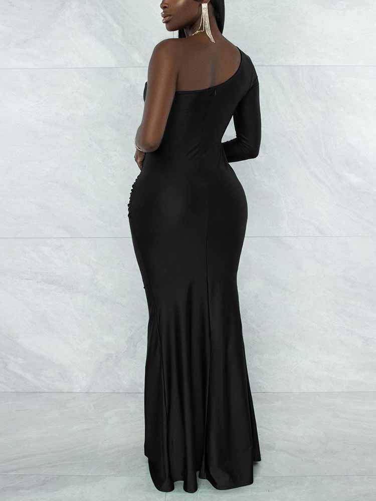 Sixsr One Shoulder Mermaid Maxi Dresses